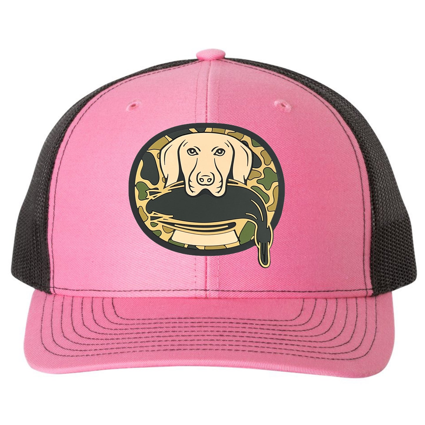 Just Retrievin' - T.G.H.C Original Duck Hunting 3D Patch Snapback Trucker Hat- Hot Pink/ Black - Ten Gallon Hat Co.