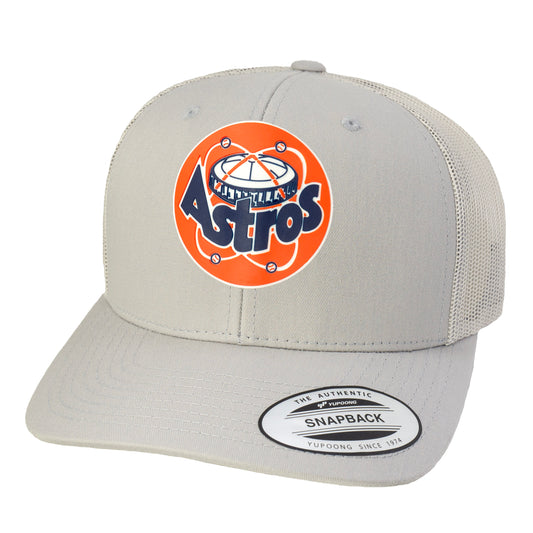 Astros Retro Astrodome Classic YP Snapback Trucker Hat- Silver - Ten Gallon Hat Co.