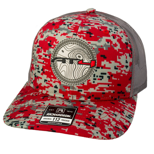 AT4 3D Patterned Snapback Trucker Hat- Red Digital Camo - Ten Gallon Hat Co.