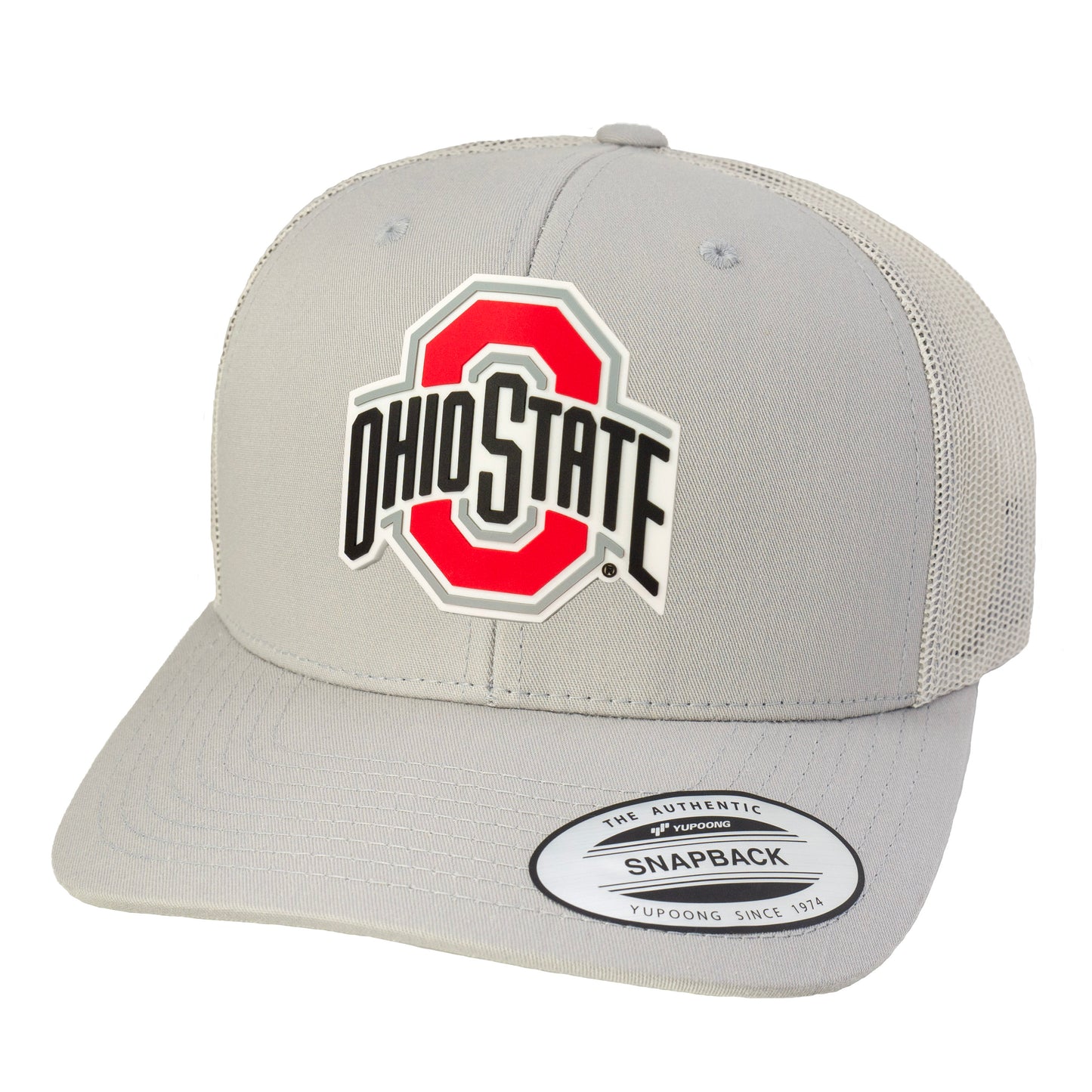 Ohio State Buckeyes 3D YP Snapback Trucker Hat- Silver - Ten Gallon Hat Co.