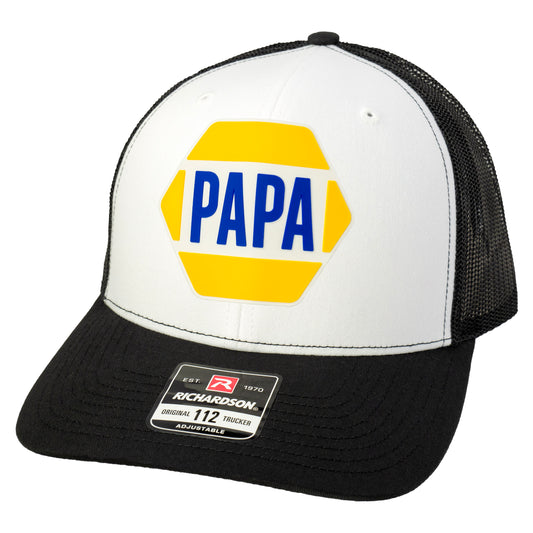 PAPA Know How 3D Snapback Trucker Hat- White/ Black - Ten Gallon Hat Co.