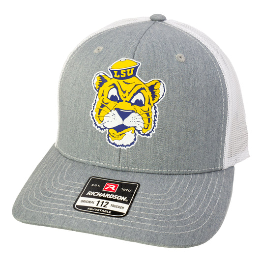 LSU Sailor Mike 3D PVC Patch Hat- Heather Grey/ White - Ten Gallon Hat Co.