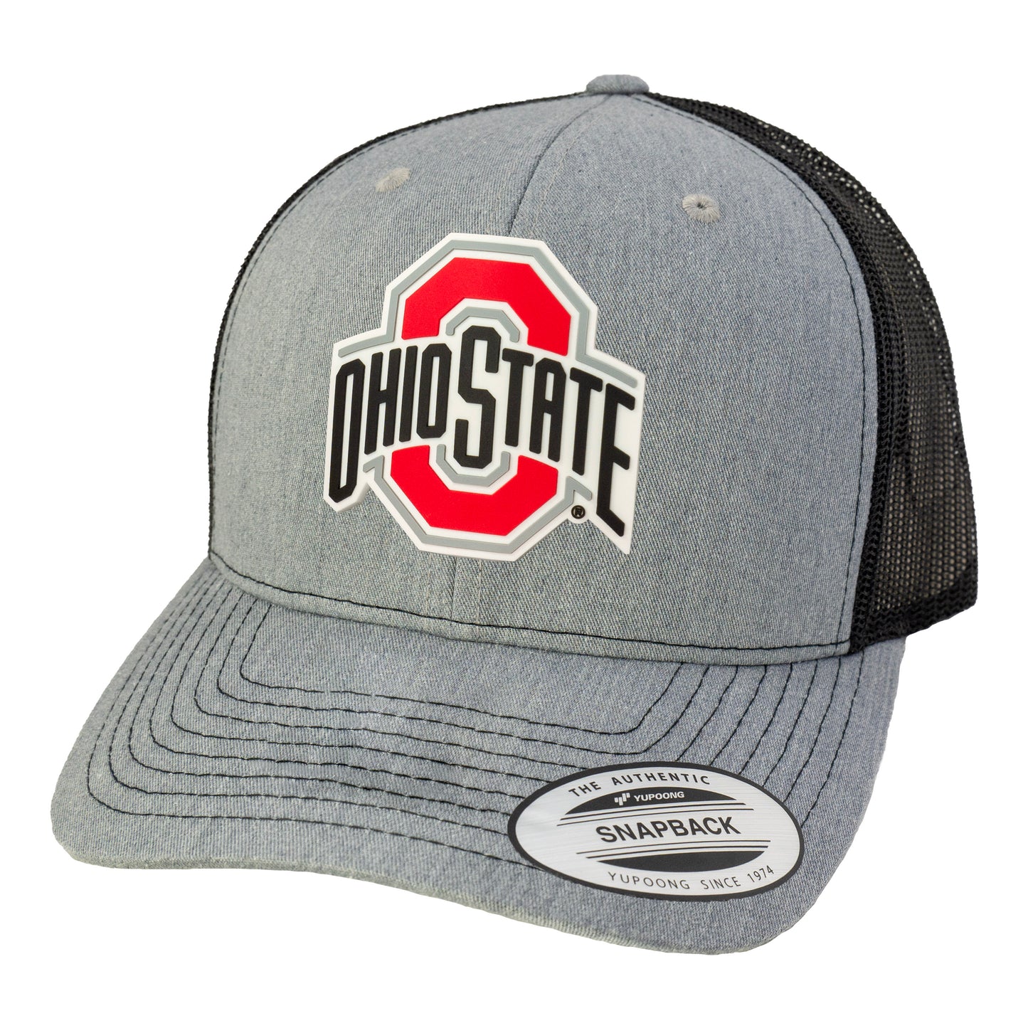 Ohio State Buckeyes YP Snapback Trucker Hat- Heather Grey/ Black - Ten Gallon Hat Co.