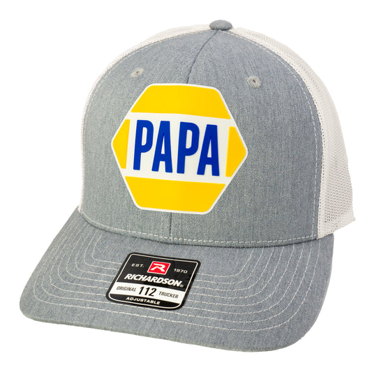 PAPA Know How 3D PVC Patch Hat- Heather Grey/ Light Grey - Ten Gallon Hat Co.