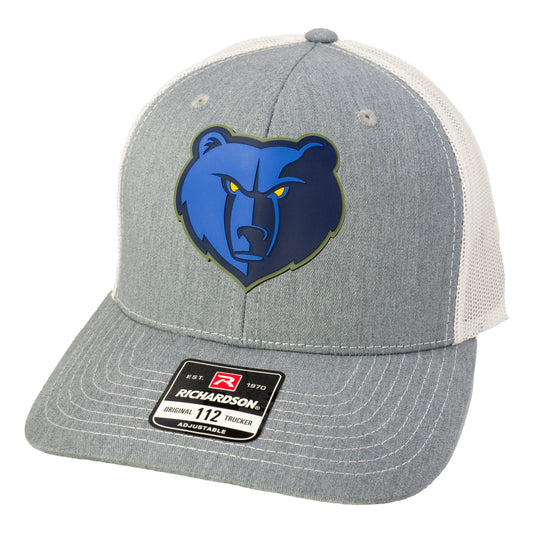 Memphis Grizzlies 3D PVC Patch Hat- Heather Grey/ Light Grey - Ten Gallon Hat Co.