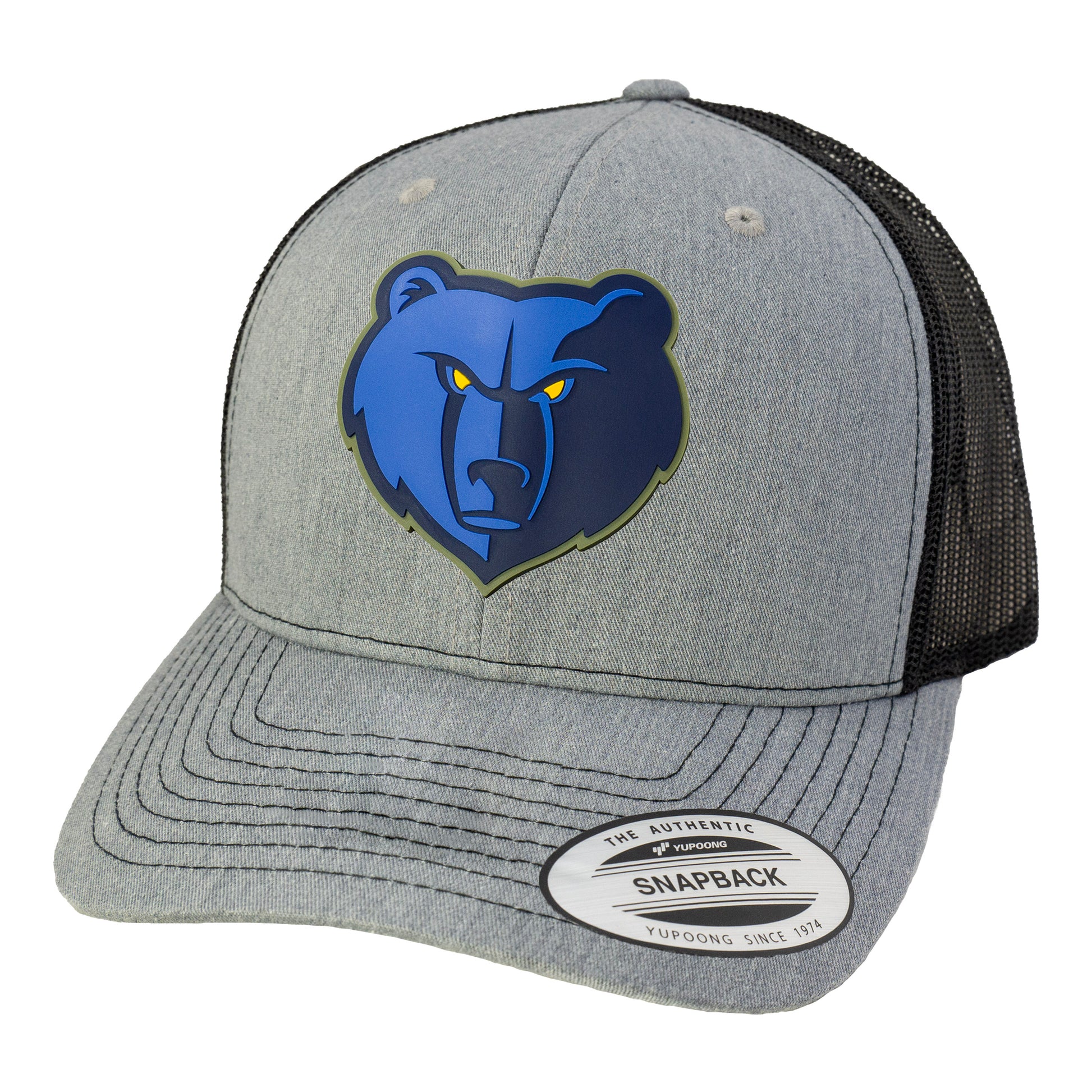 Memphis Grizzlies 3D YP Snapback Trucker Hat- Heather Grey/ Black - Ten Gallon Hat Co.