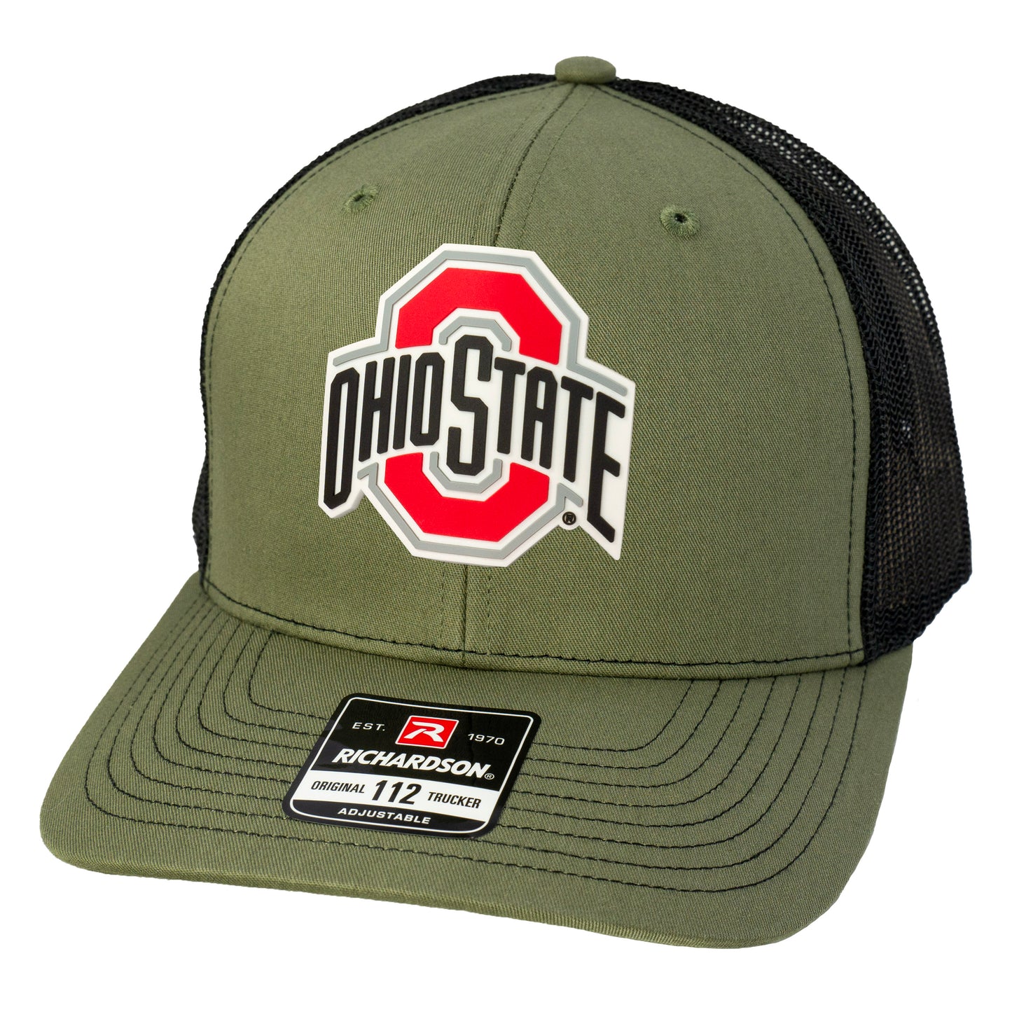 Ohio State Buckeyes 3D Snapback Trucker Hat- Loden/ Black - Ten Gallon Hat Co.