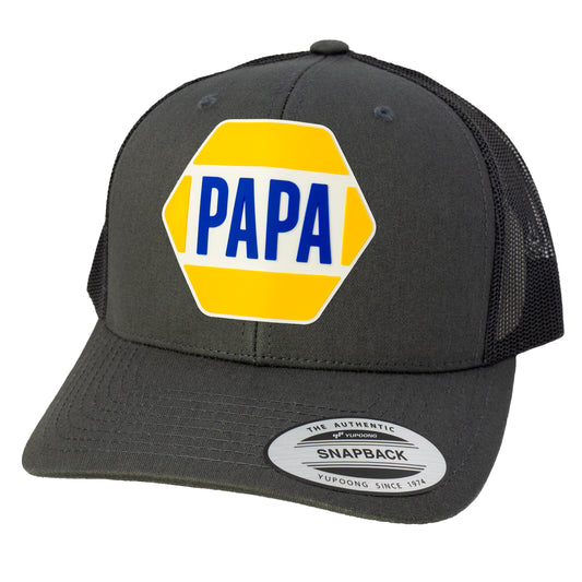 PAPA Know How 3D Classic YP Snapback Trucker Hat- Charcoal/ Black - Ten Gallon Hat Co.