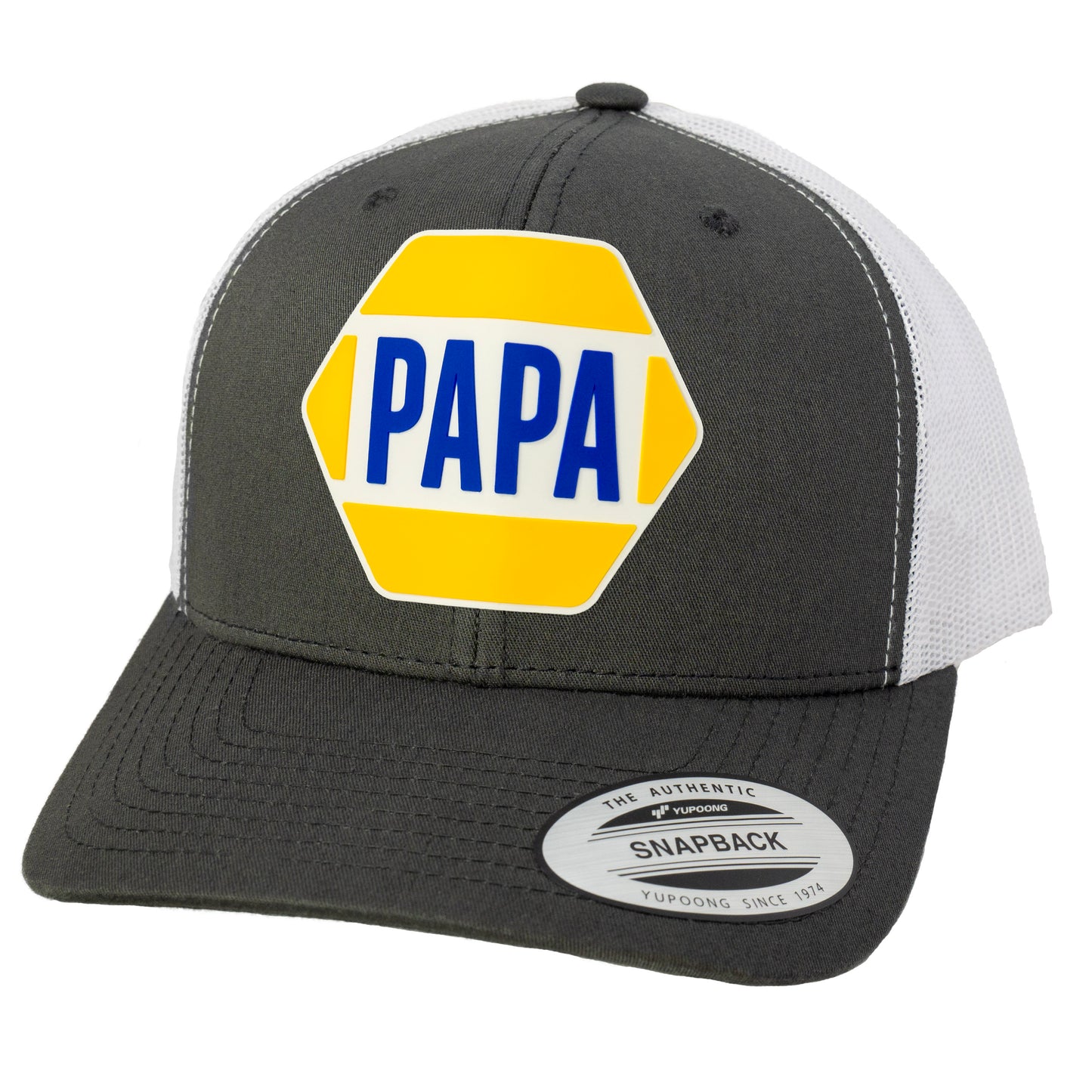 PAPA Know How 3D Classic YP Snapback Trucker Hat- Charcoal/ White - Ten Gallon Hat Co.