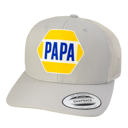 PAPA Know How 3D Classic YP Snapback Trucker Hat- Silver - Ten Gallon Hat Co.
