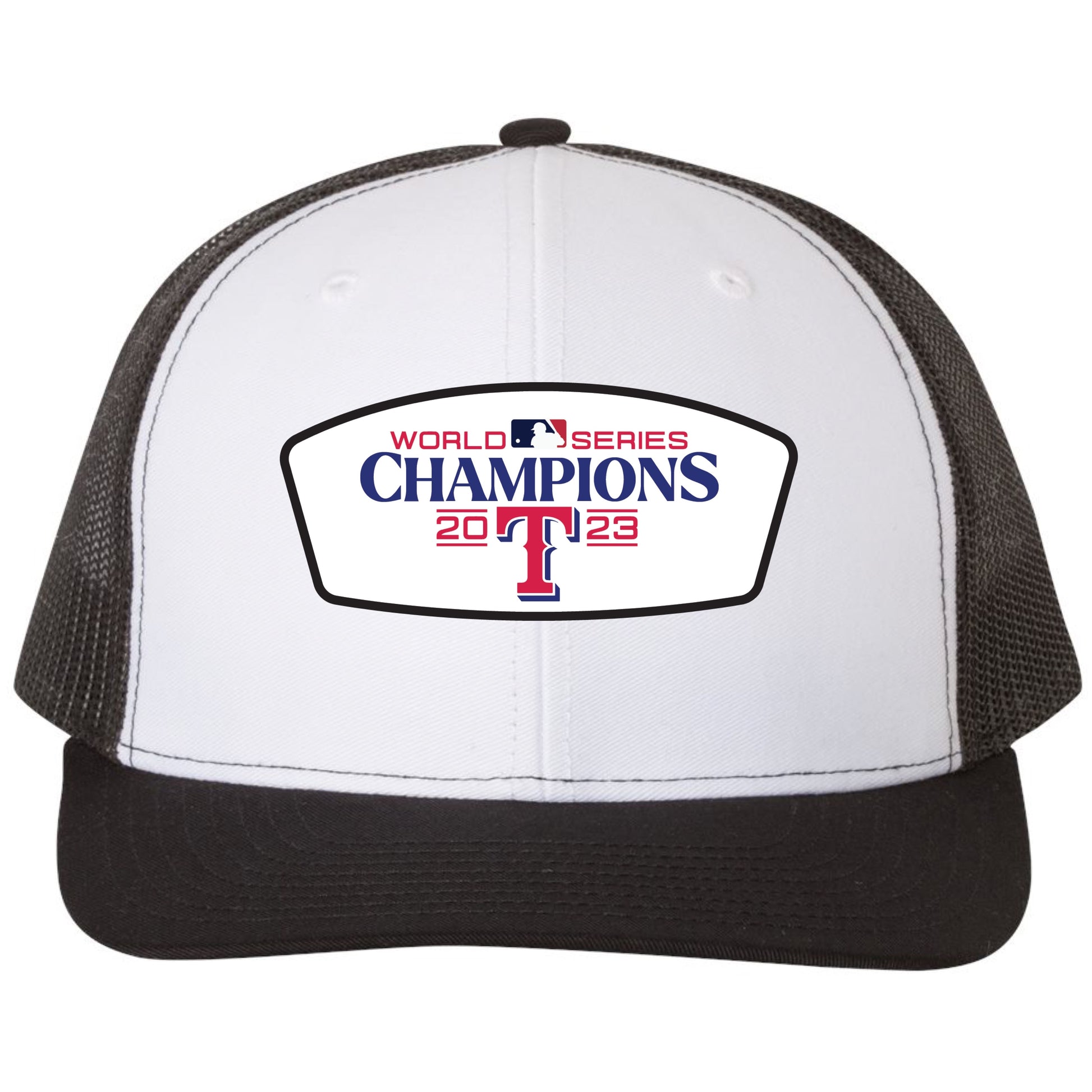 Texas Rangers 2023 World Series Champion 3D YP Snapback Trucker Hat- White/ Black - Ten Gallon Hat Co.