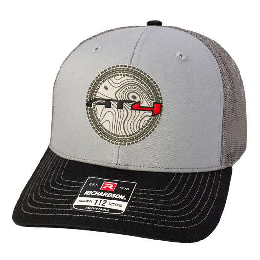AT4 3D Patch Snapback Trucker Hat- Grey/ Charcoal/ Black - Ten Gallon Hat Co.