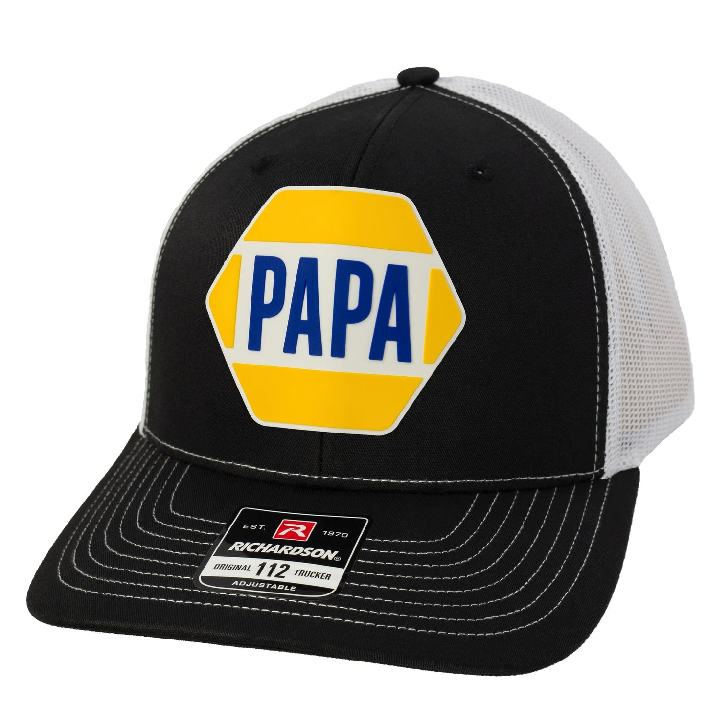 PAPA Know How 3D Snapback Trucker Hat- Black/ White - Ten Gallon Hat Co.