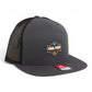 2025 March Madness Final Four 3D Snapback Seven-Panel Flat Bill Trucker Hat- Charcoal/ Black