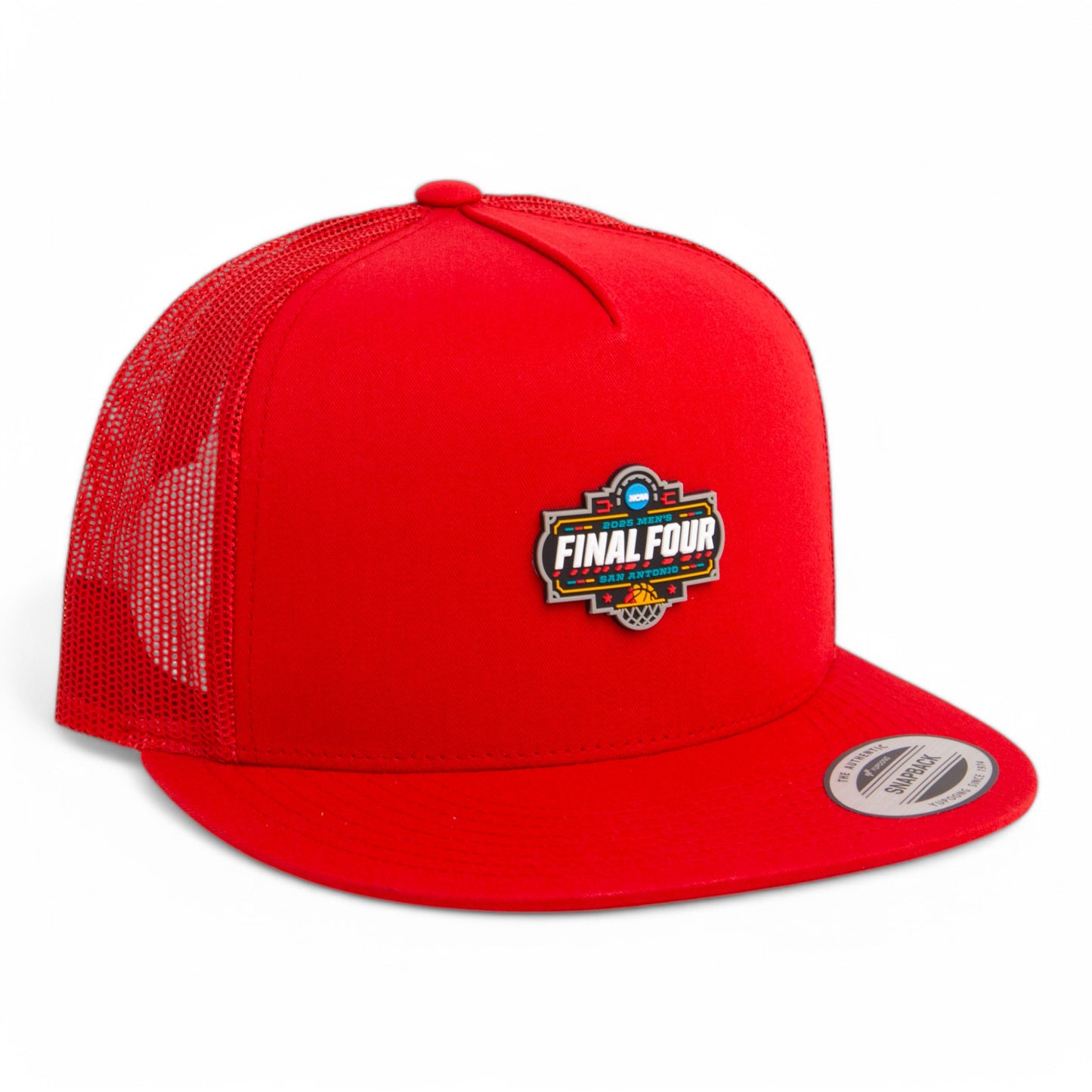 2025 March Madness Final Four 3D YP Snapback Flat Bill Trucker Hat- Red