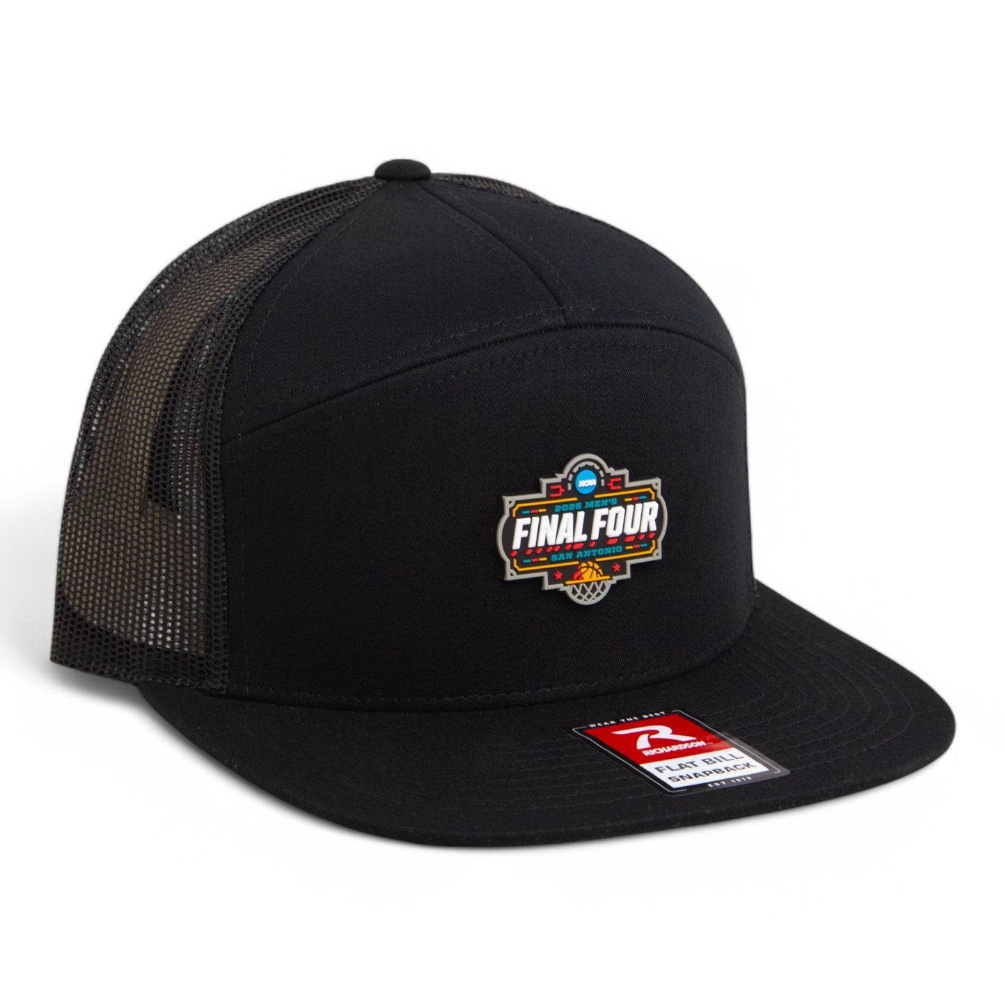 2025 March Madness Final Four 3D Snapback Seven-Panel Flat Bill Trucker Hat- Black