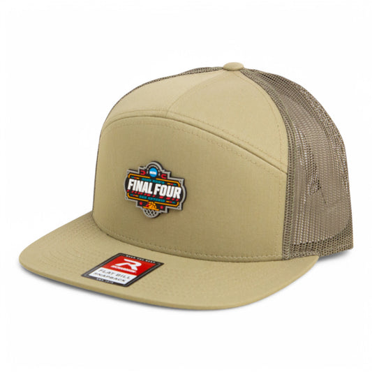 2025 March Madness Final Four 3D Snapback Seven-Panel Flat Bill Trucker Hat- Pale Loden