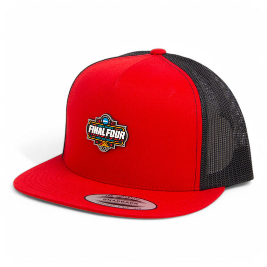 2025 March Madness Final Four 3D YP Snapback Flat Bill Trucker Hat- Red/ Black