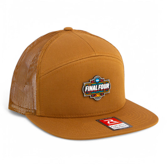 2025 March Madness Final Four 3D Snapback Seven-Panel Flat Bill Trucker Hat- Caramel