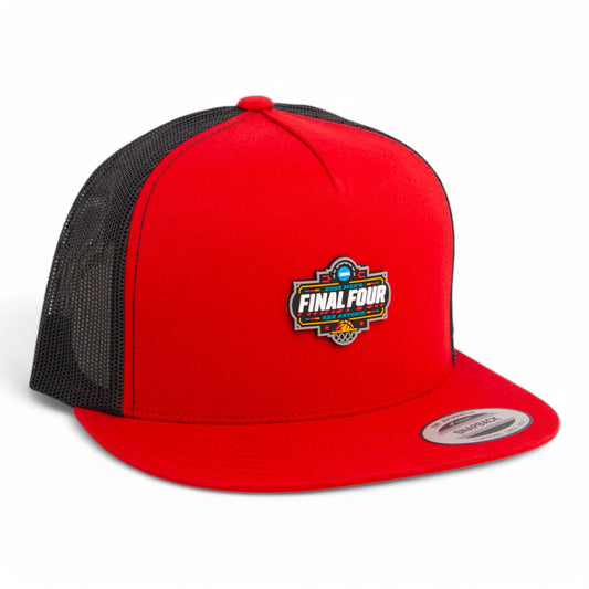 2025 March Madness Final Four 3D YP Snapback Flat Bill Trucker Hat- Red/ Black