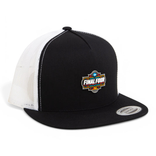 2025 March Madness Final Four 3D YP Snapback Flat Bill Trucker Hat- Black/ White