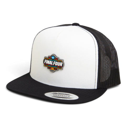 2025 March Madness Final Four 3D YP Snapback Flat Bill Trucker Hat- White/ Black