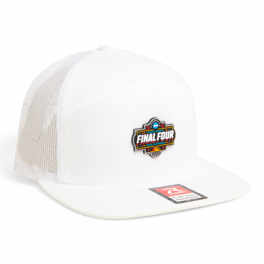 2025 March Madness Final Four 3D Snapback Seven-Panel Flat Bill Trucker Hat- White