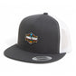 2025 March Madness Final Four 3D YP Snapback Flat Bill Trucker Hat- Charcoal/ White