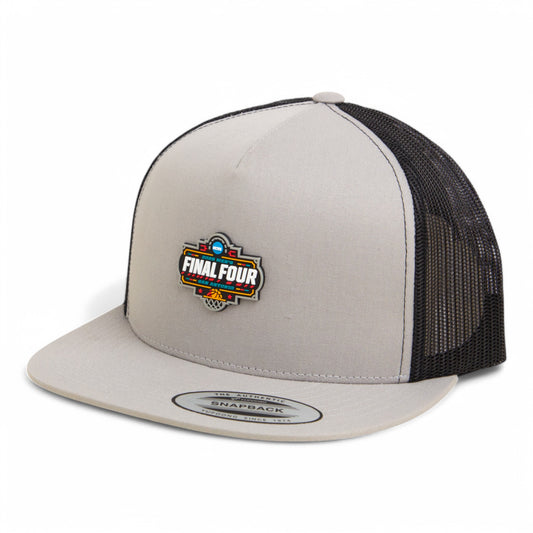 2025 March Madness Final Four 3D YP Snapback Flat Bill Trucker Hat- Silver/ Black