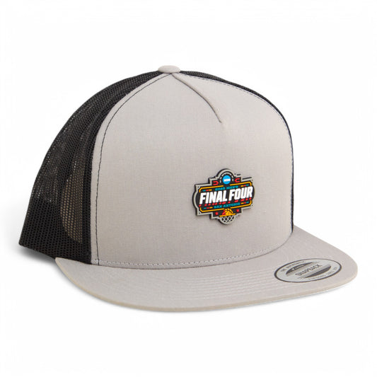 2025 March Madness Final Four 3D YP Snapback Flat Bill Trucker Hat- Silver/ Black