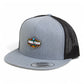 2025 March Madness Final Four 3D YP Snapback Flat Bill Trucker Hat- Heather Grey/ Black