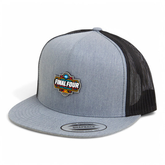 2025 March Madness Final Four 3D YP Snapback Flat Bill Trucker Hat- Heather Grey/ Black