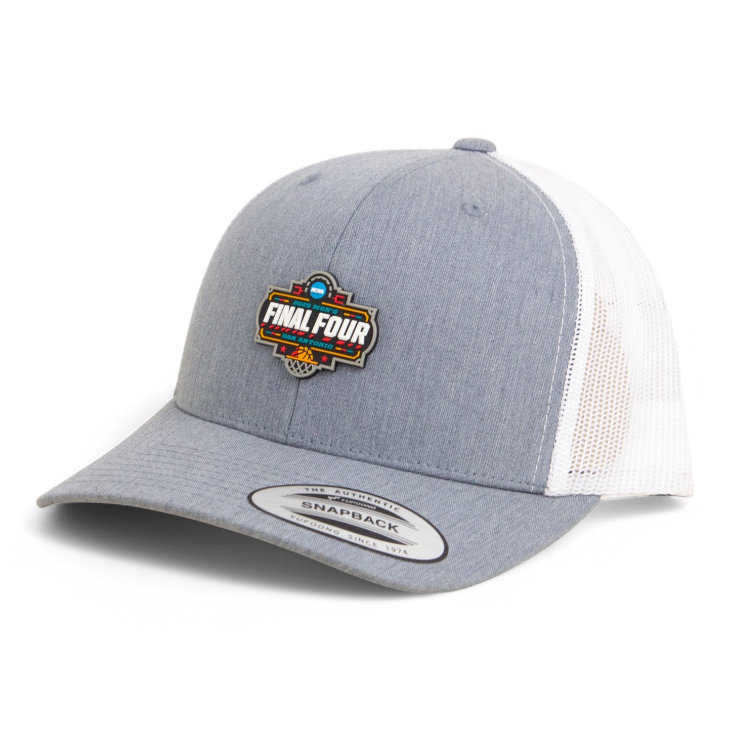 2025 March Madness Final Four 3D YP Snapback Trucker Hat- Heather Grey/ White