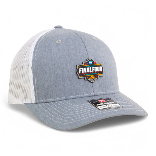 2025 March Madness Final Four 3D Snapback Trucker Hat- Heather Grey/ White