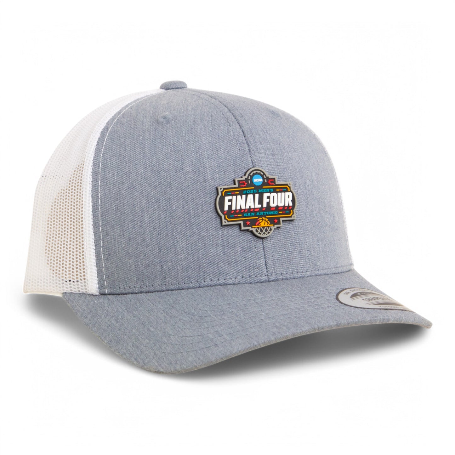 2025 March Madness Final Four 3D YP Snapback Trucker Hat- Heather Grey/ White