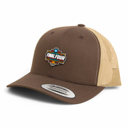 2025 March Madness Final Four 3D YP Snapback Trucker Hat- Brown/ Tan