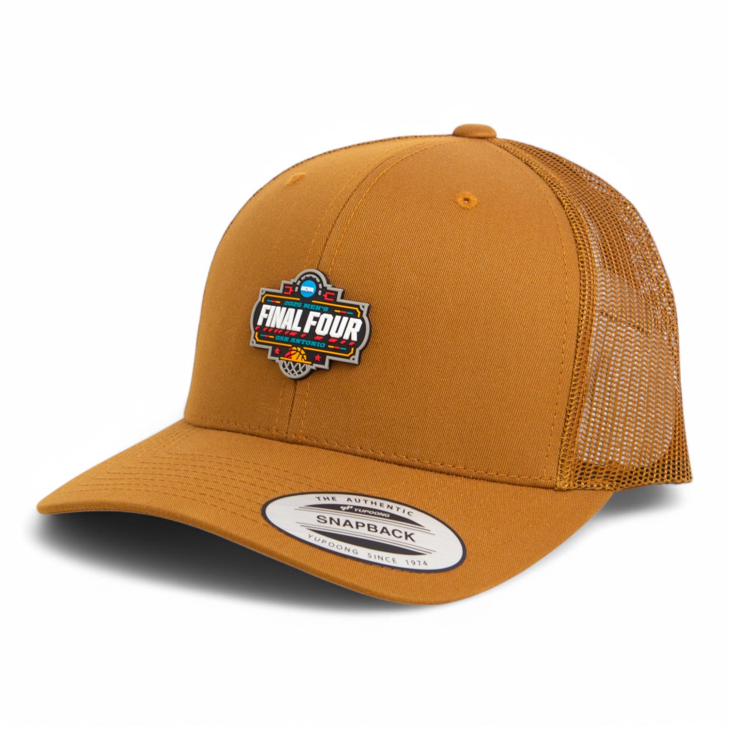 2025 March Madness Final Four 3D YP Snapback Trucker Hat- Caramel