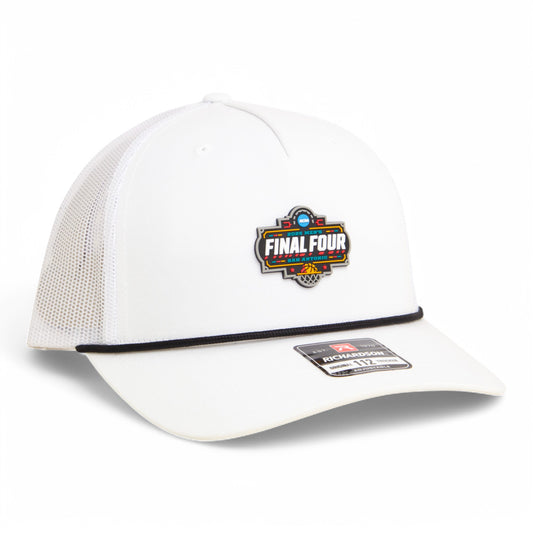 2025 March Madness Final Four 3D Snapback Trucker Rope Hat- White/ Black