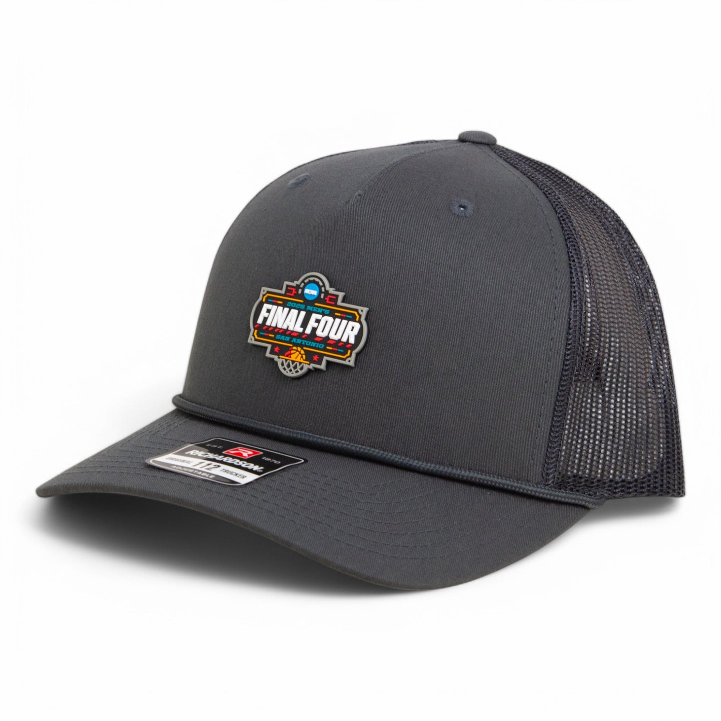 2025 March Madness Final Four 3D Snapback Trucker Rope Hat- Charcoal