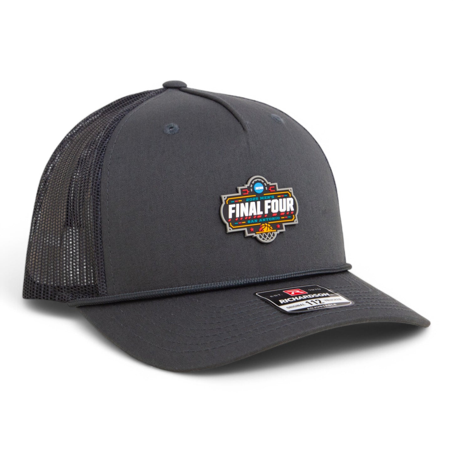 2025 March Madness Final Four 3D Snapback Trucker Rope Hat- Charcoal