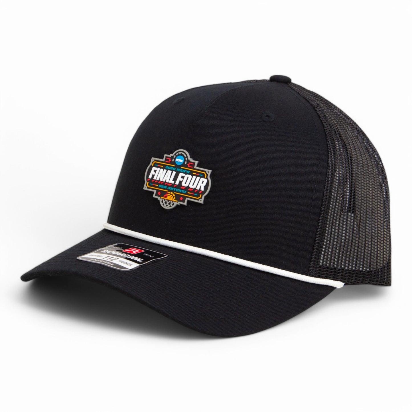 2025 March Madness Final Four 3D Snapback Trucker Rope Hat- Black/ White