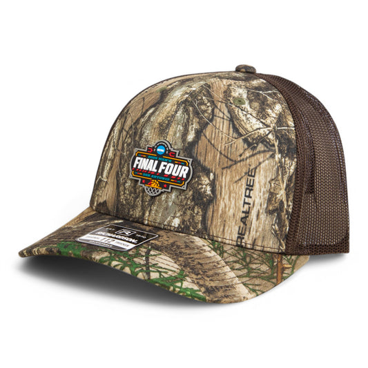 2025 March Madness Final Four 3D Snapback Trucker Hat- Realtree Edge/ Brown