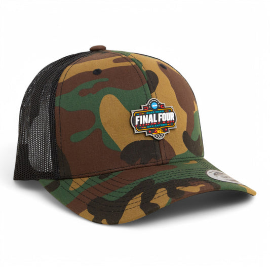 2025 March Madness Final Four 3D YP Snapback Trucker Hat- Army Camo/ Black