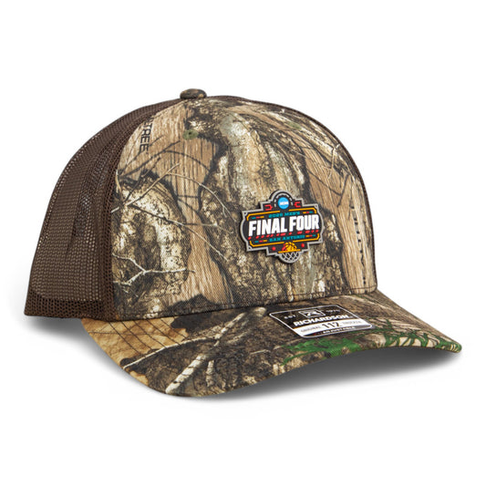 2025 March Madness Final Four 3D Snapback Trucker Hat- Realtree Edge/ Brown