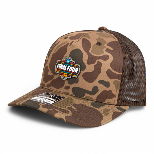 2025 March Madness Final Four 3D Snapback Trucker Hat- Bark Duck Camo/ Brown