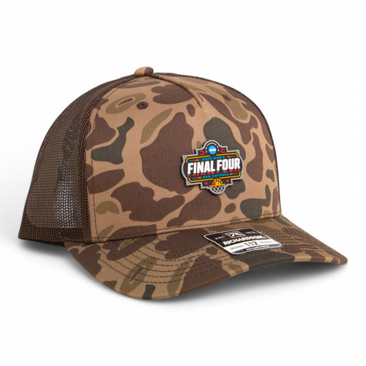 2025 March Madness Final Four 3D Snapback Trucker Hat- Bark Duck Camo/ Brown