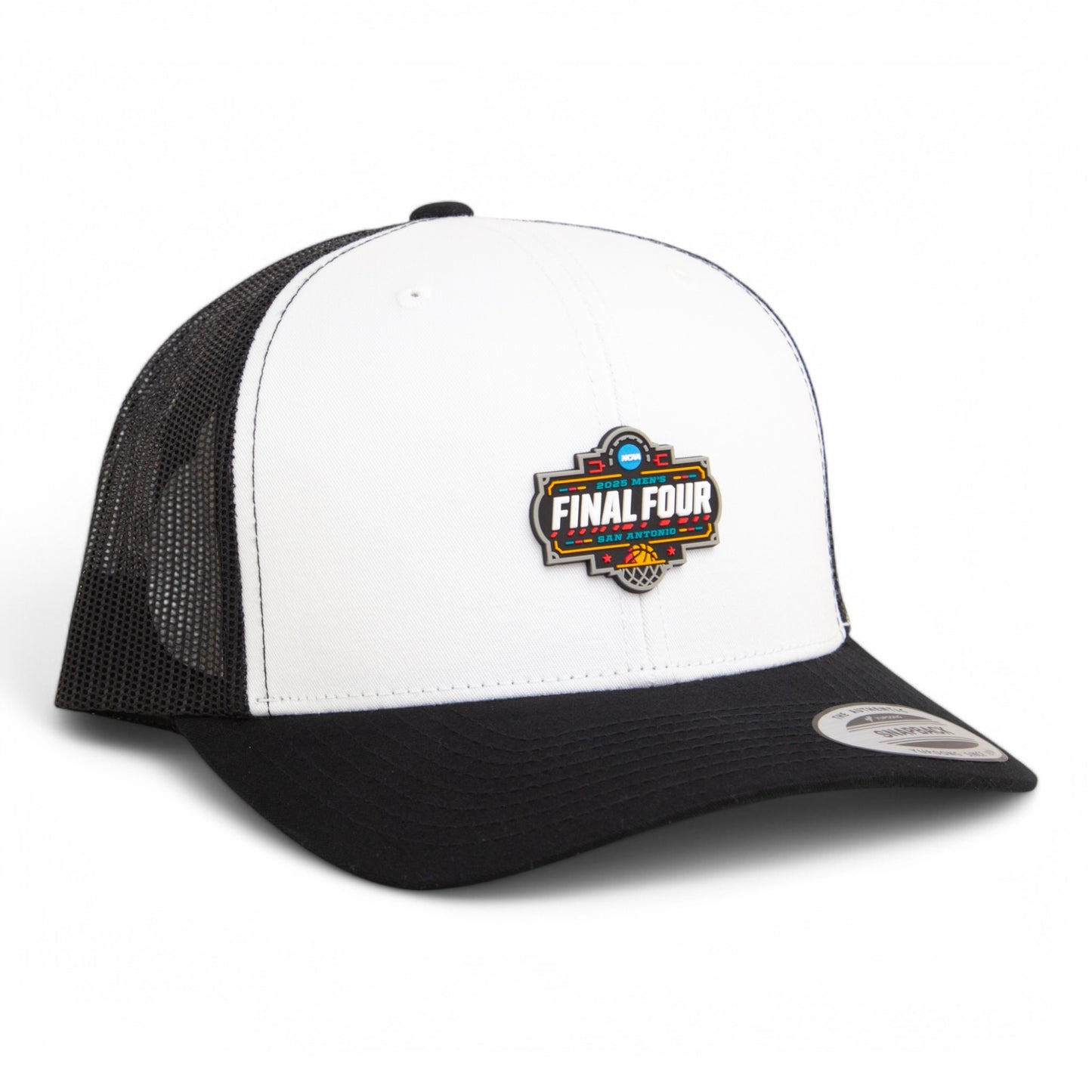 2025 March Madness Final Four 3D YP Snapback Trucker Hat- White/ Black