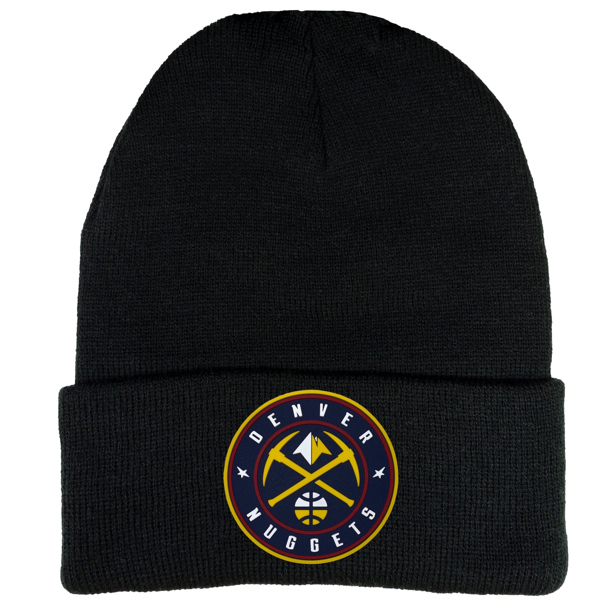 Denver Nuggets 3D PVC 12 in Knit Beanie- Black - Ten Gallon Hat Co.