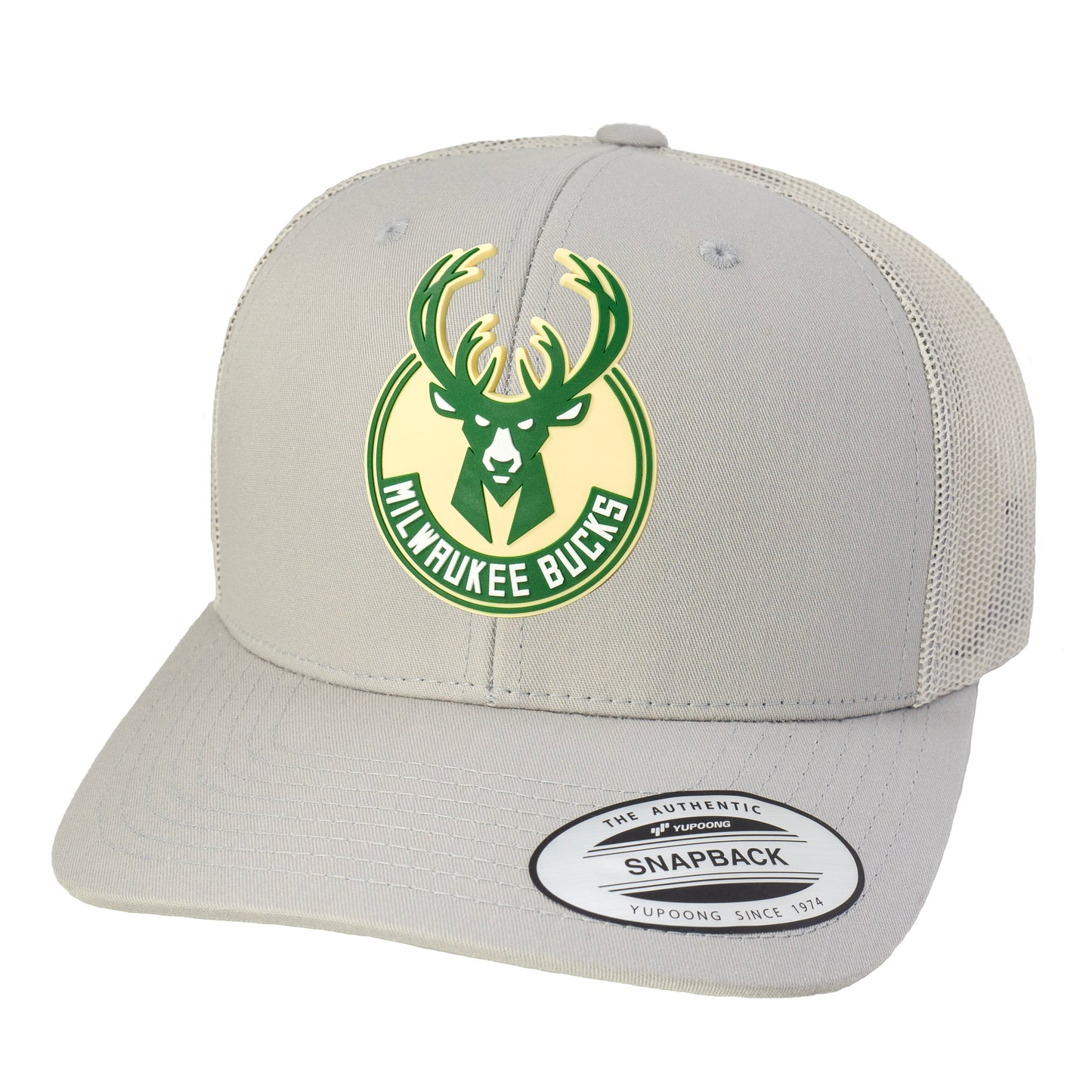 Milwaukee Bucks 3D Classic YP Snapback Trucker Hat- Silver - Ten Gallon Hat Co.