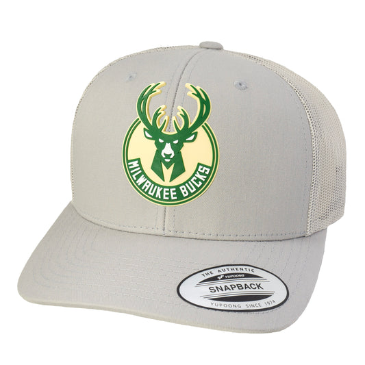 Milwaukee Bucks 3D Classic YP Snapback Trucker Hat- Silver - Ten Gallon Hat Co.